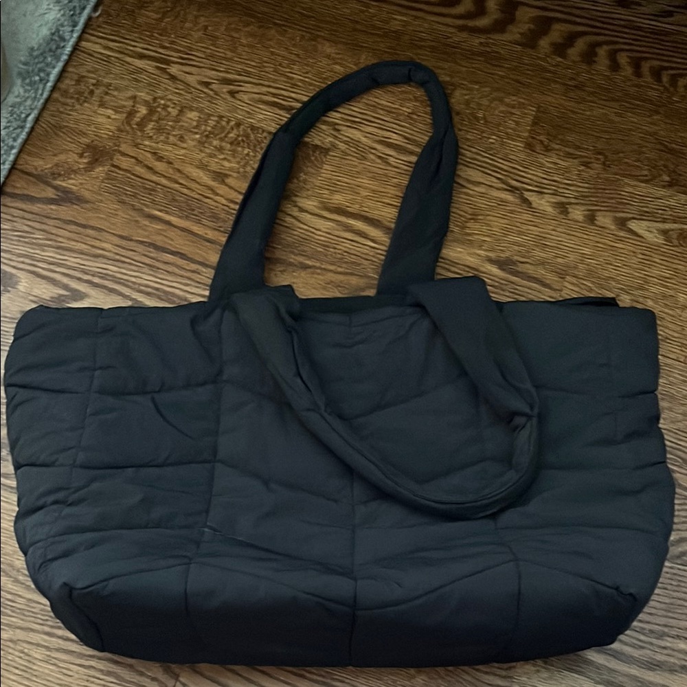 Black Quilted Tote Bag